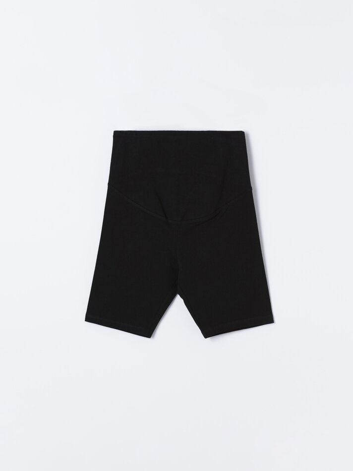Calça legging de ciclismo para gestantes - Preta