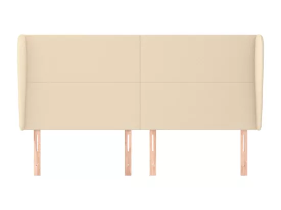 Tête de lit avec oreilles Crème 203x23x118/128 cm Tissu