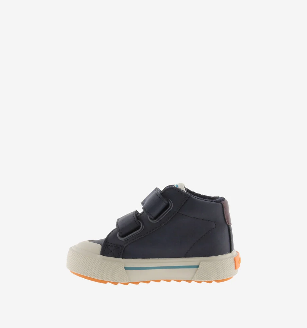 TRIBU SCRATCH EFFET CUIR Bottines pour garçon semelle fluor MARINO