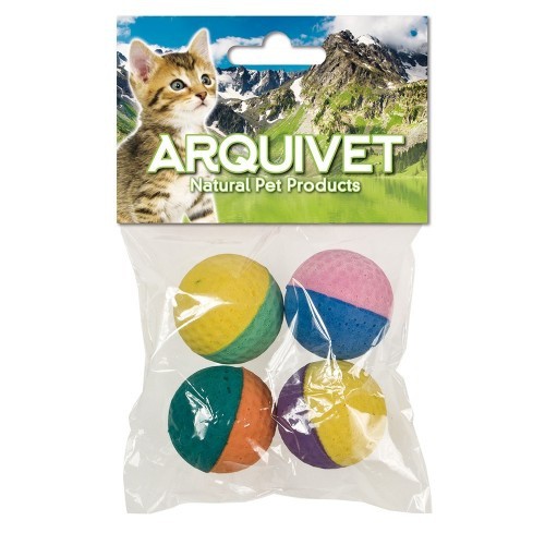 Pacote com 4 bolas de espuma para gatos, cores sortidas