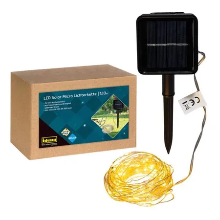 Idena Lichterkette Solar 120 Micro LED ww Erdspieß