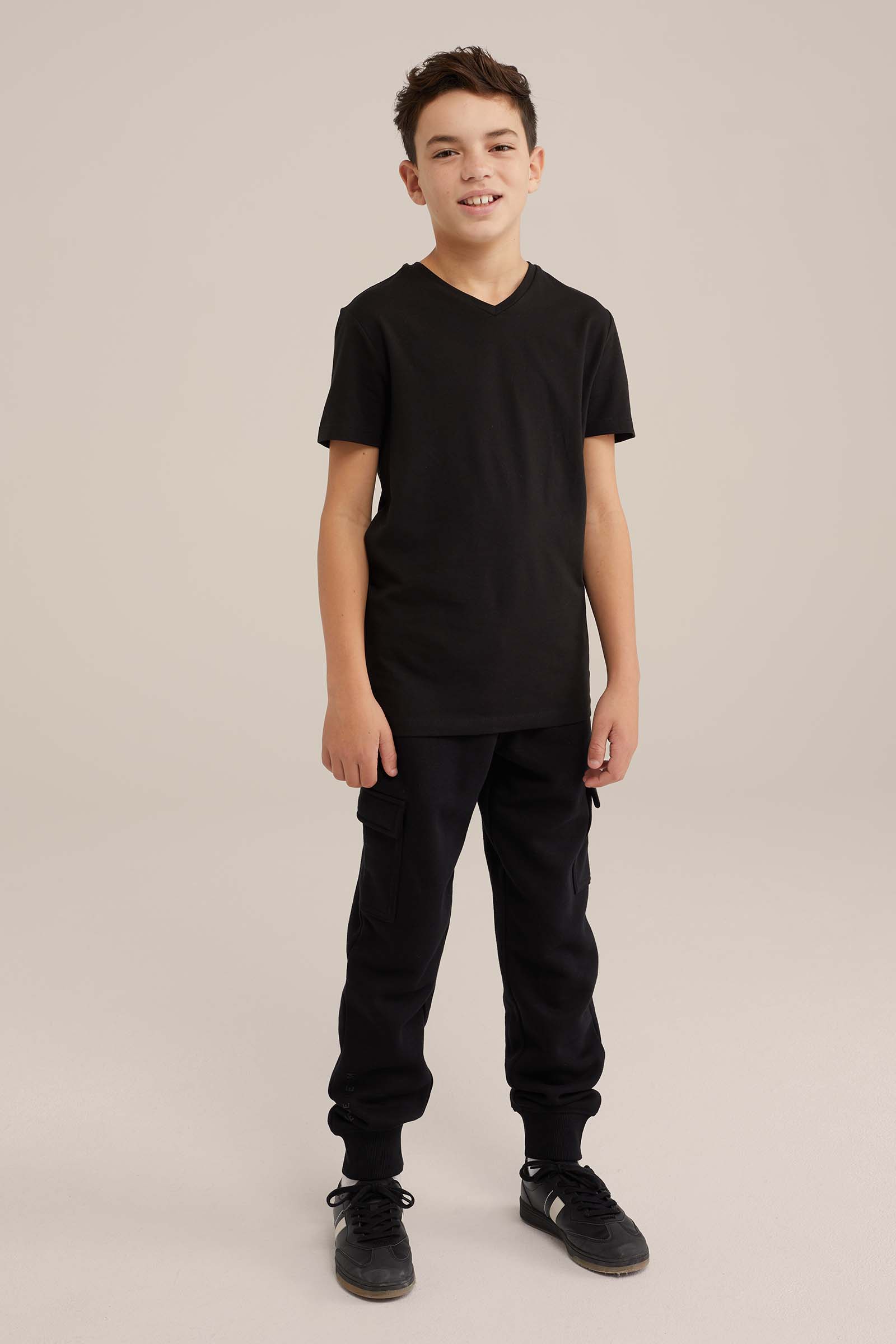 Jongens T-shirt, 5-pack WE Fashion Zwart