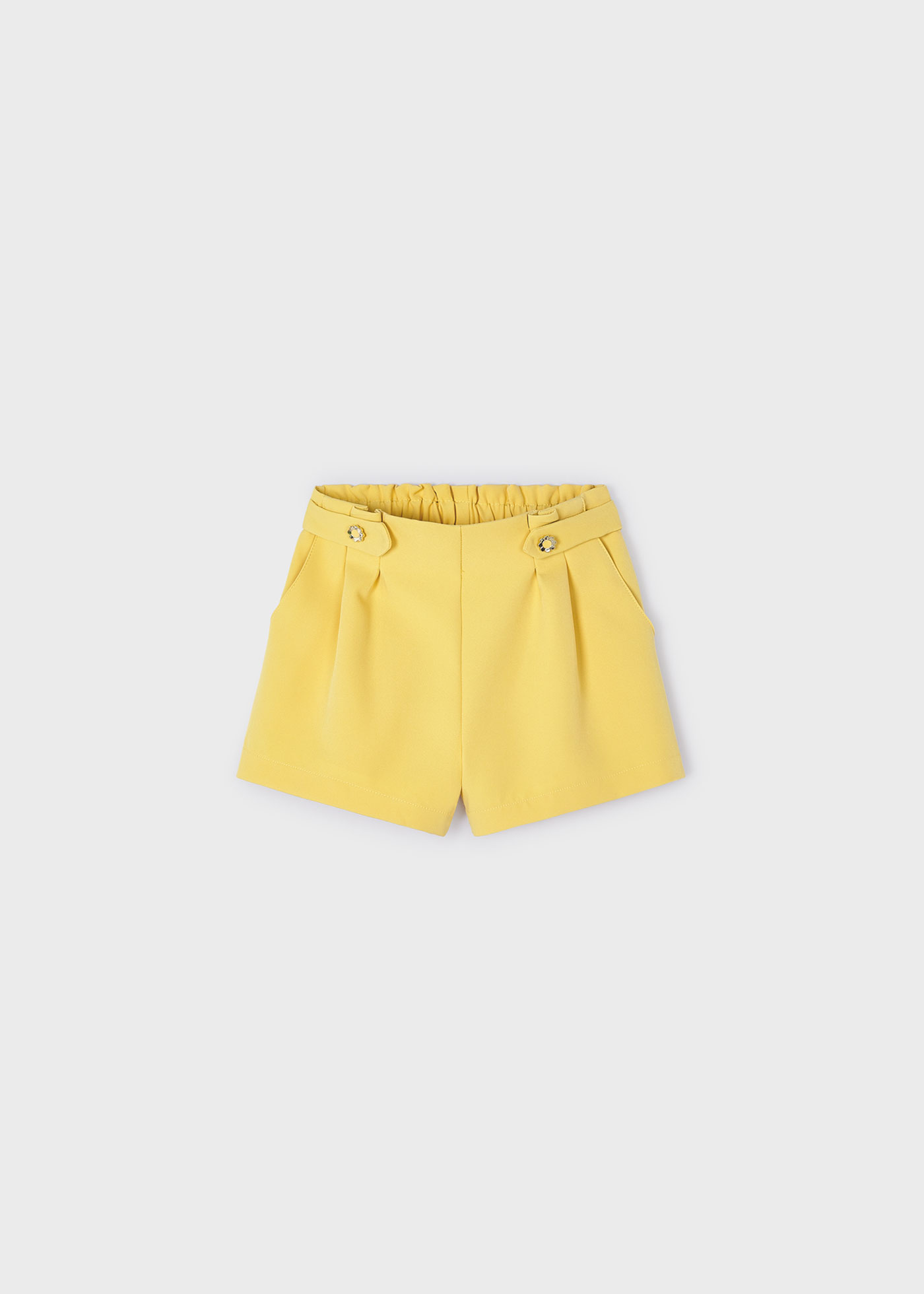 Shorts cor da pele em crepe para meninas