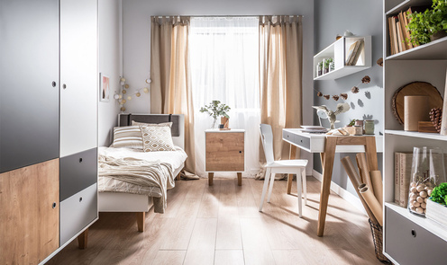 Chambre Concept lit 70x140+commode+armoire OAK - VOX
