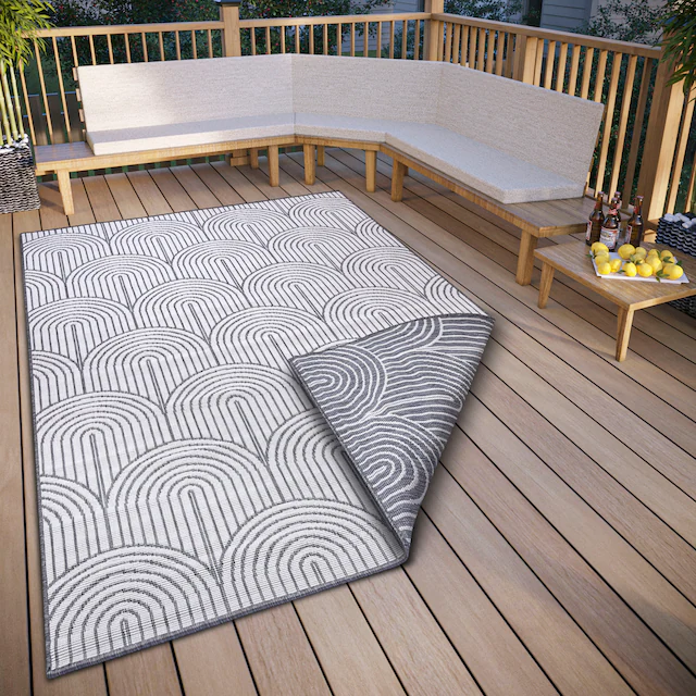 HANSE Home Outdoorteppich »Pangli, Wendeteppich« rechteckig 5 mm Höhe In-& Outdoor, Teppich, Wetterfest, Balkon, Garten, Wohnzimmer, Modern