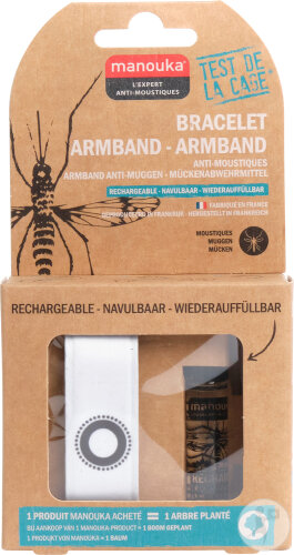 Manouka Bracelet Anti-Moustiques Uni Blanc 1 Pièce