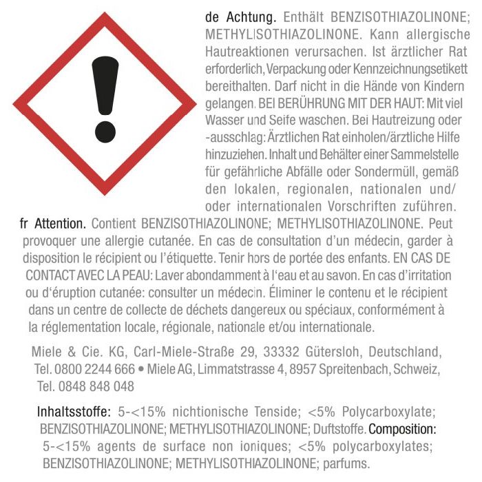 Miele Klarspüler für Geschirrspüler 500 ml