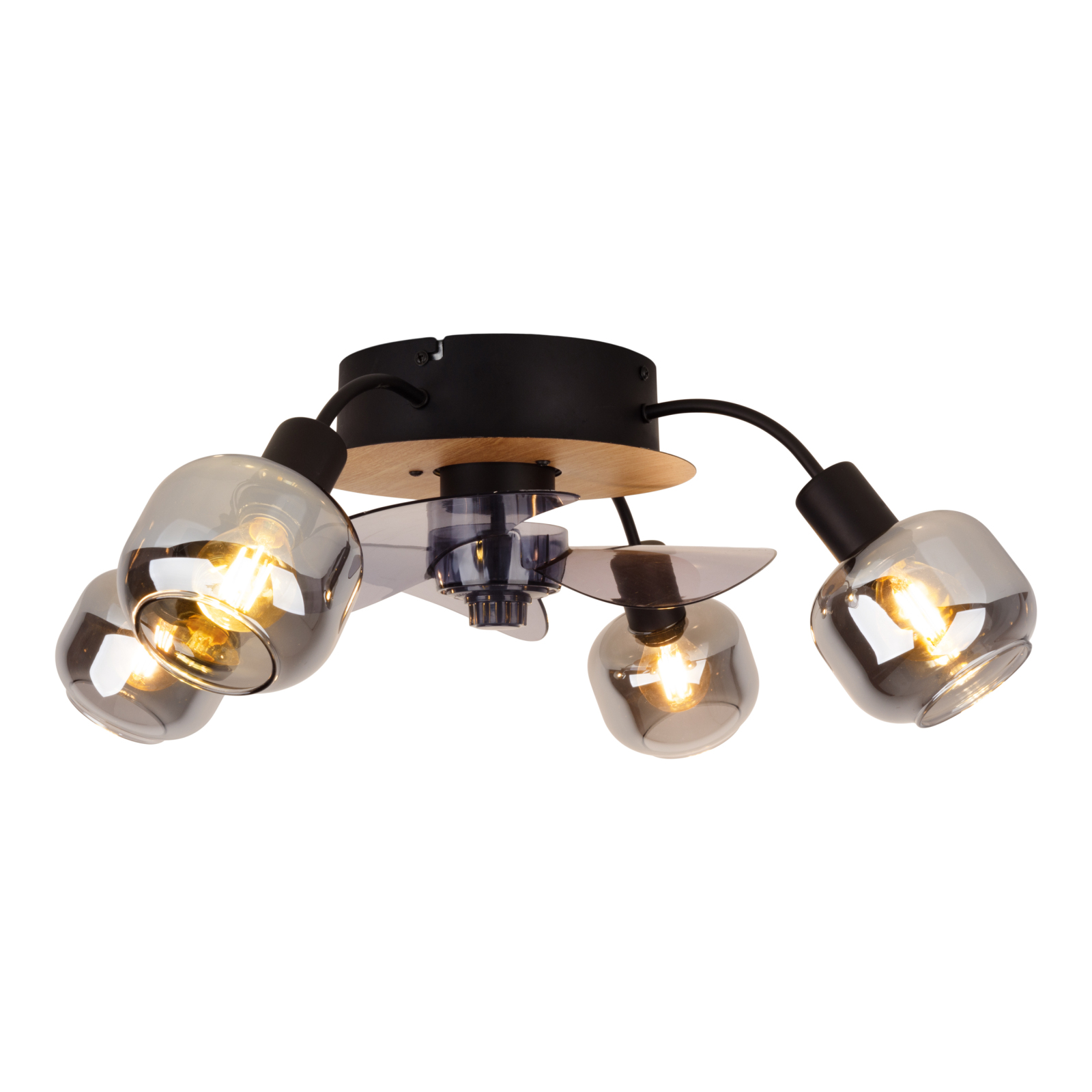 Deckenleuchte FUMOSO - schwarz - mit Ventilator - Ø 48 cm
