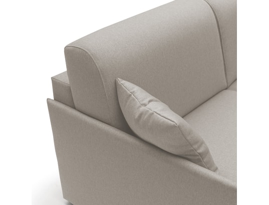 DIVANI.STORE - Canapé d'angle evans creme gauche 6 places