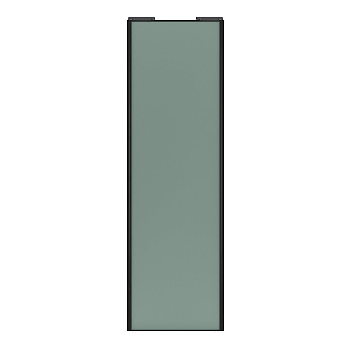 Porte de placard coulissante vert de gris profil noir GoodHome Arius H. 248,5 x L. 77.2 cm + amortisseurs