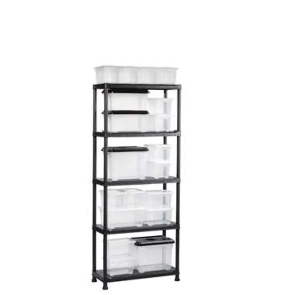 Keter Plus shelf 75/5 - 5 Planken - 75x32x176 cm - Zwart
