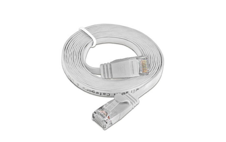 Slimpatchkabel RJ-45 - RJ-45, Cat 6, UTP, 2 m, WeissUnscreened/Unshielded Twisted-Pair-Kabel (UTP) mit Klinkenschutz