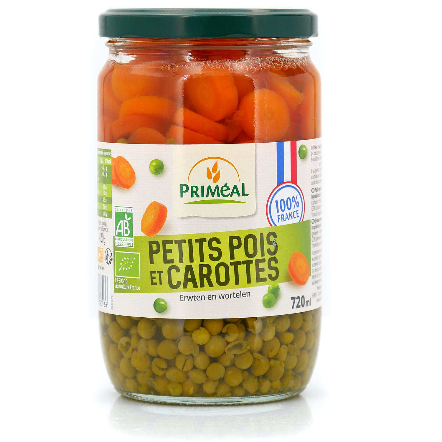 Petits pois & carottes en rondelles bio de France