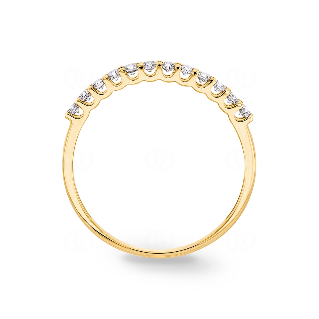 Damenring 750/18 K Gelbgold mit Diamanten 0.25 ct H/si