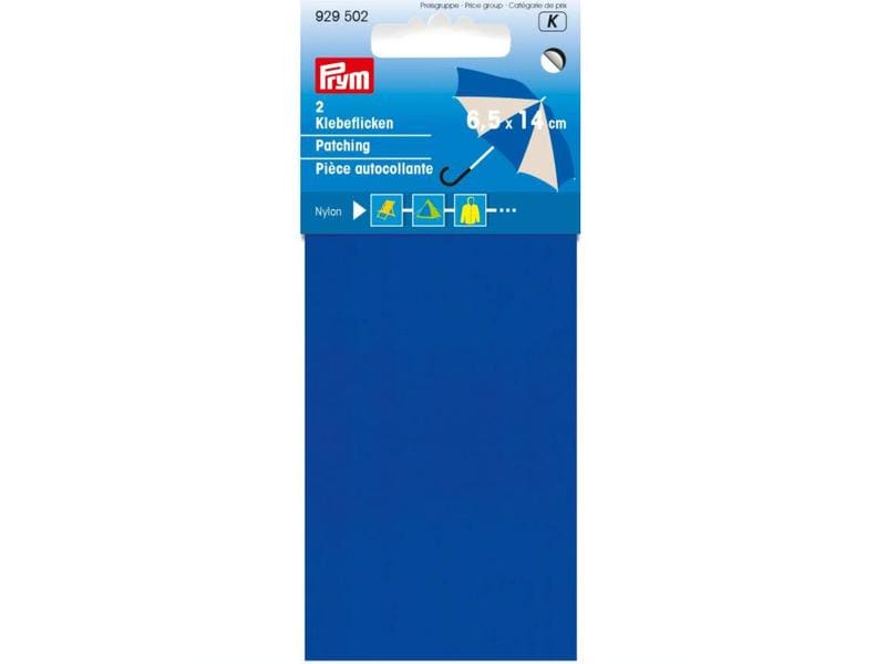 Prym Flickstoff 6.5 x 14 cm Nylon, Blau Selbstklebende Nylon-Flicken