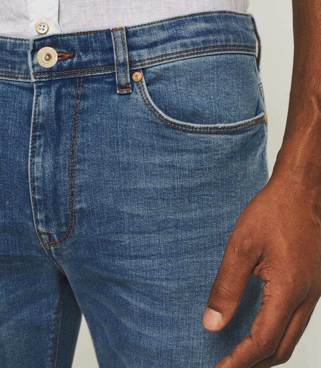 Jean straight délavé bleu clair PDE22TIGREOUT
