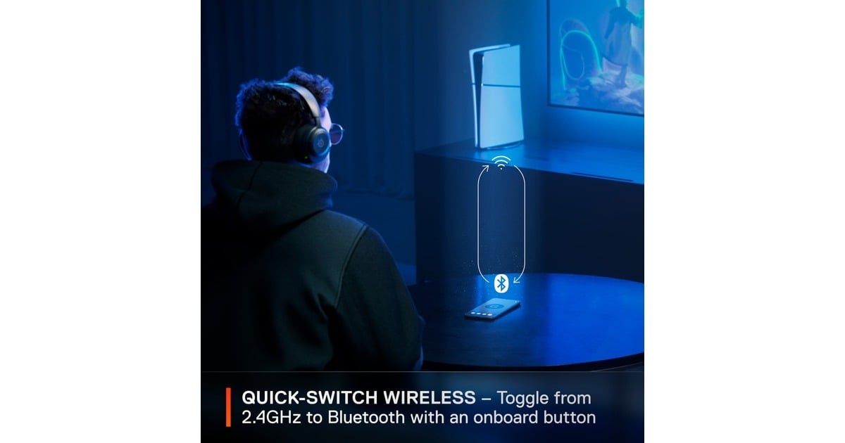 SteelSeriesArctis Nova 5P Wireless over-ear gaming headset  (Zwart, Bluetooth 5.3 / 2.4 GHz, PlayStation 4, PlayStation 5, PC)