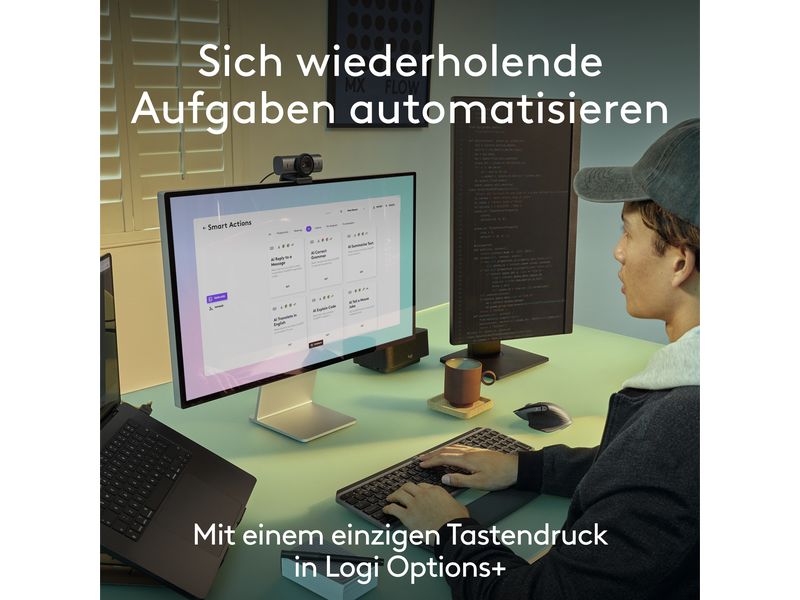Logitech Tastatur MX Keys S for Mac Space Grey CH-Layout Komfortable Tastatur mit Multi-Device Kopplung und intelligenter Beleuchtung – Entwickelt für Mac