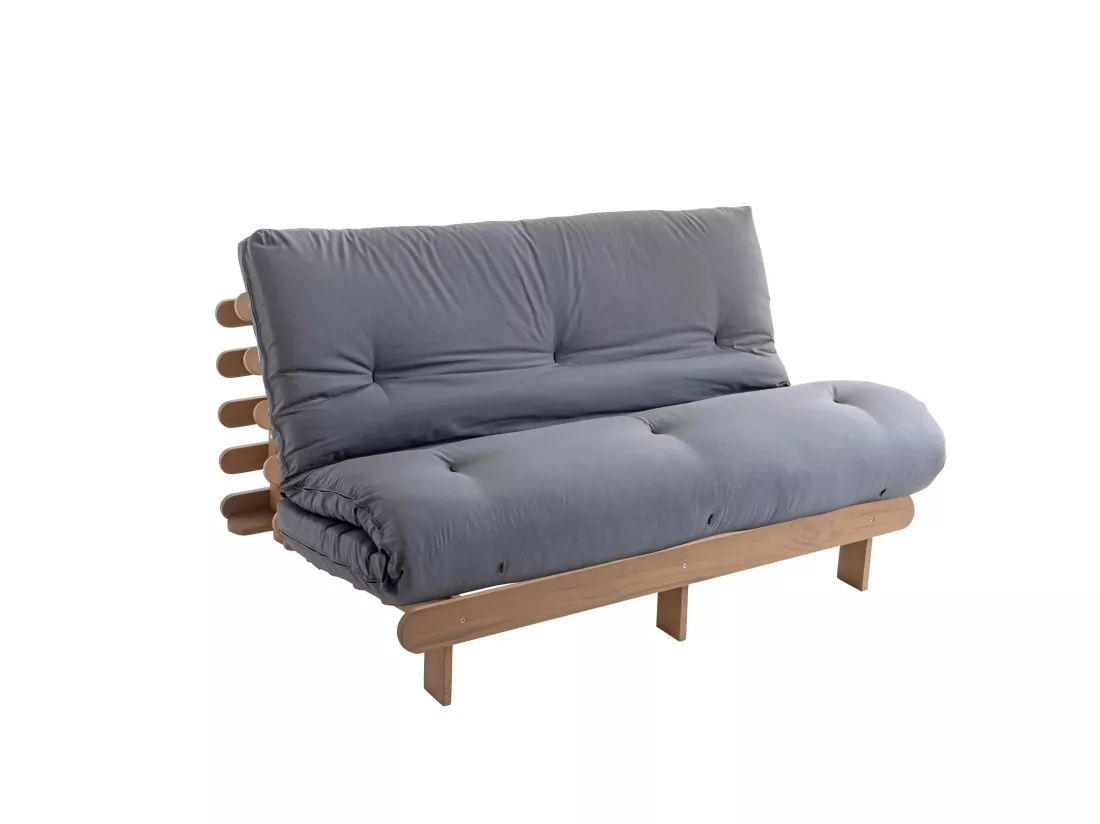 Matelas futon coeur en mousse à mémoire de forme, gris clair 90x190