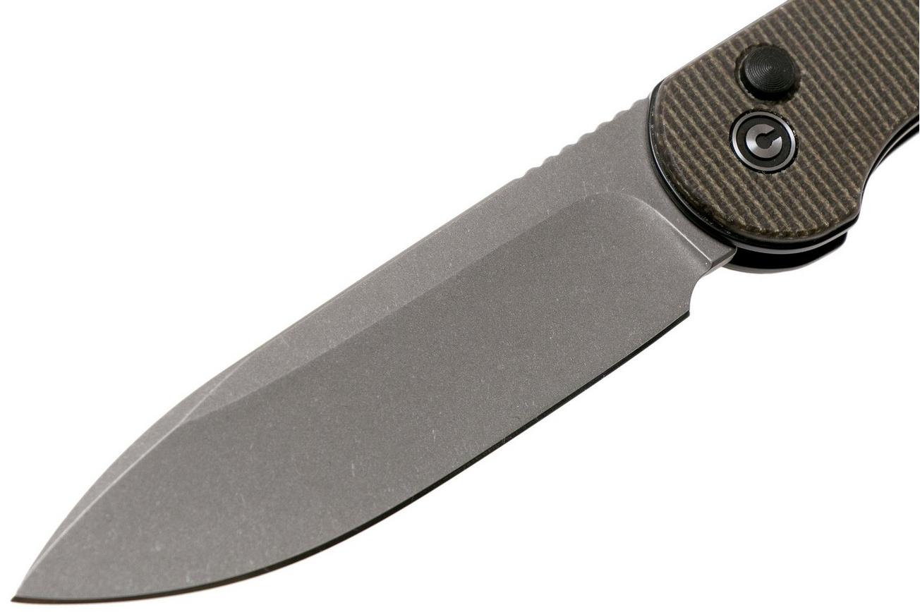 Civivi Elementum Button Lock C2103C Stonewashed, Dark Green Micarta zakmes