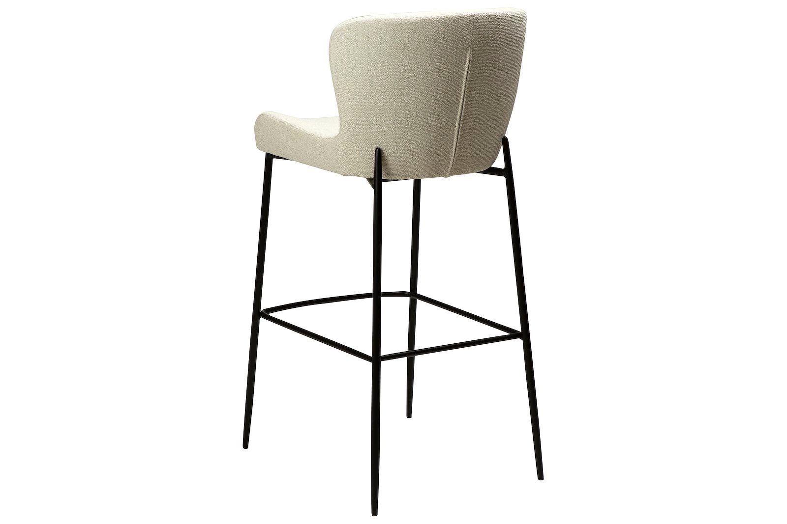Glam barstol Tekstil Bouclé Simply Beige med sorte ben