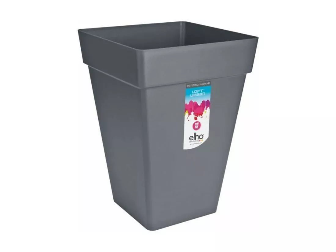 Loft Urban Bac à fleurs Carré Haut 37 - Noir Ø 37 x 51 cm