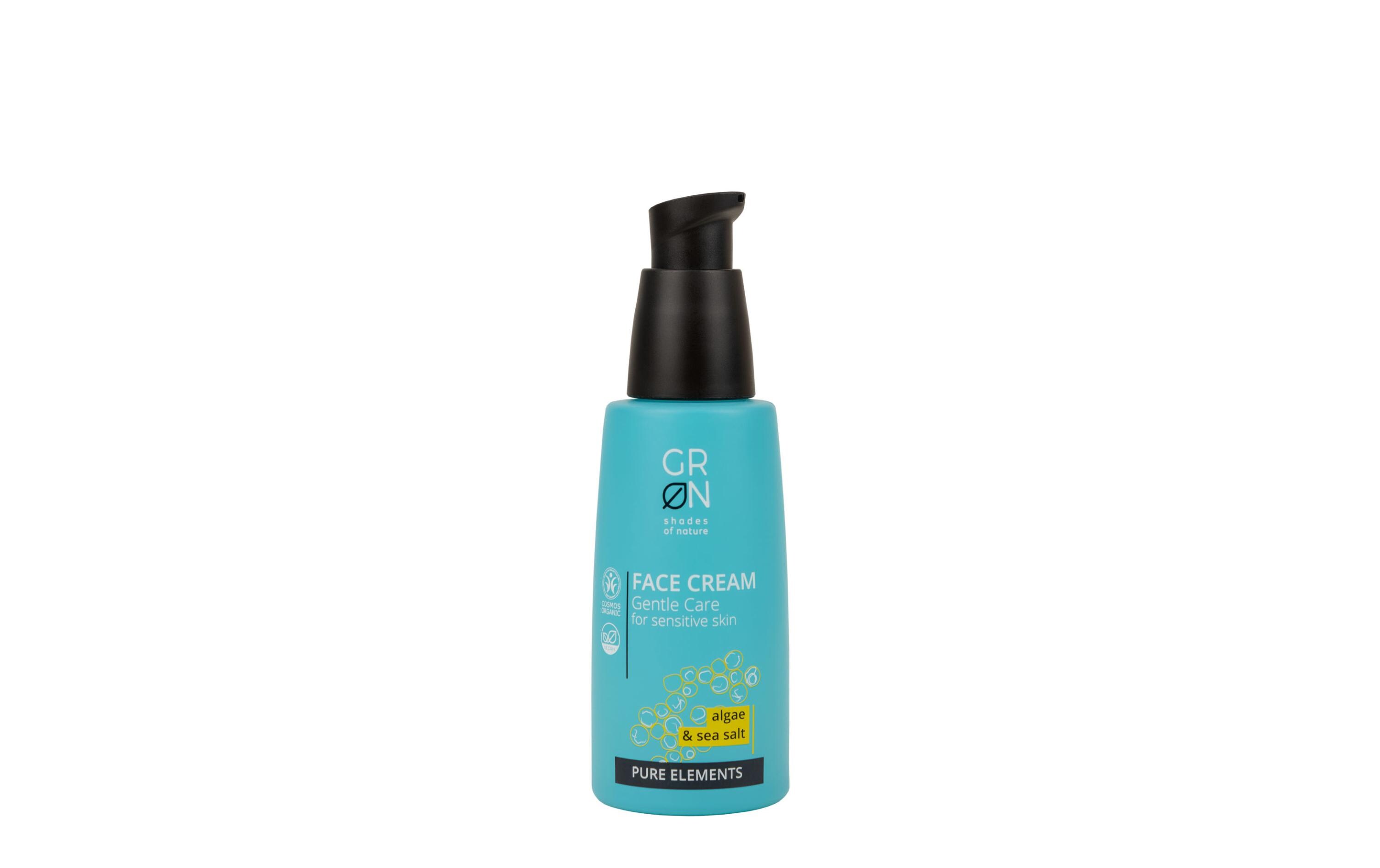 Gesichtscreme sensible Haut Pure Alge und Meersalz 50 mlVegane Pflegecreme mit der Chlorella-Alge und wertvollem Meersalz