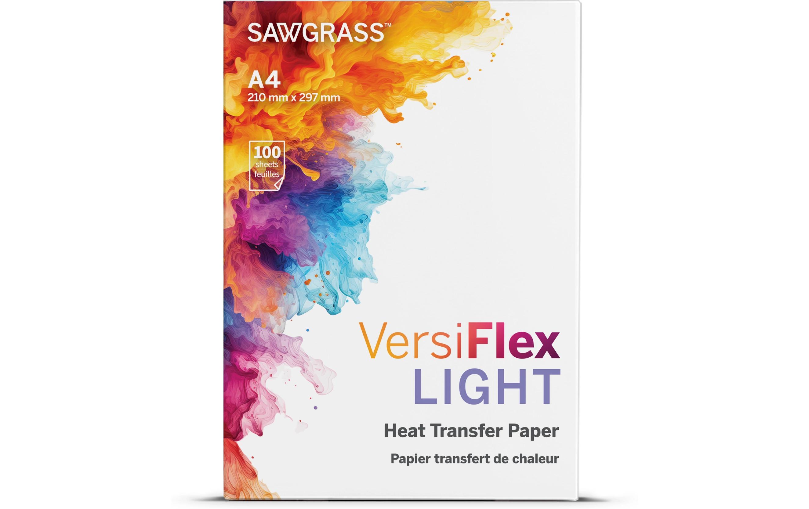 Papier VersiFlex Light A4, 100 BlattTransferpapier für Textilien aus Baumwolle, Mischgewebe, Holz, Leder und vieles mehr