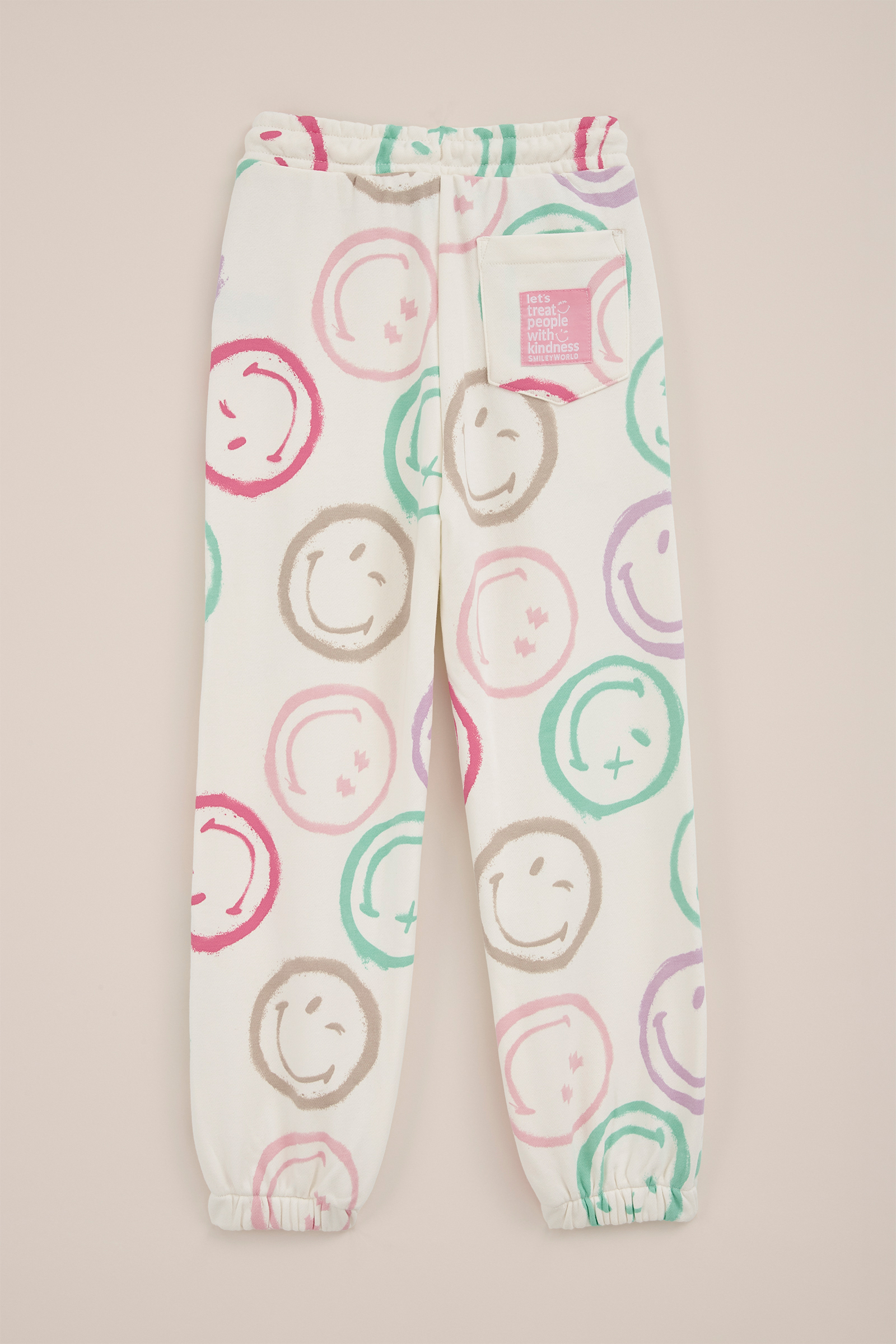 Meisjes SmileyWorld® joggingbroek met dessin WE Fashion Wit