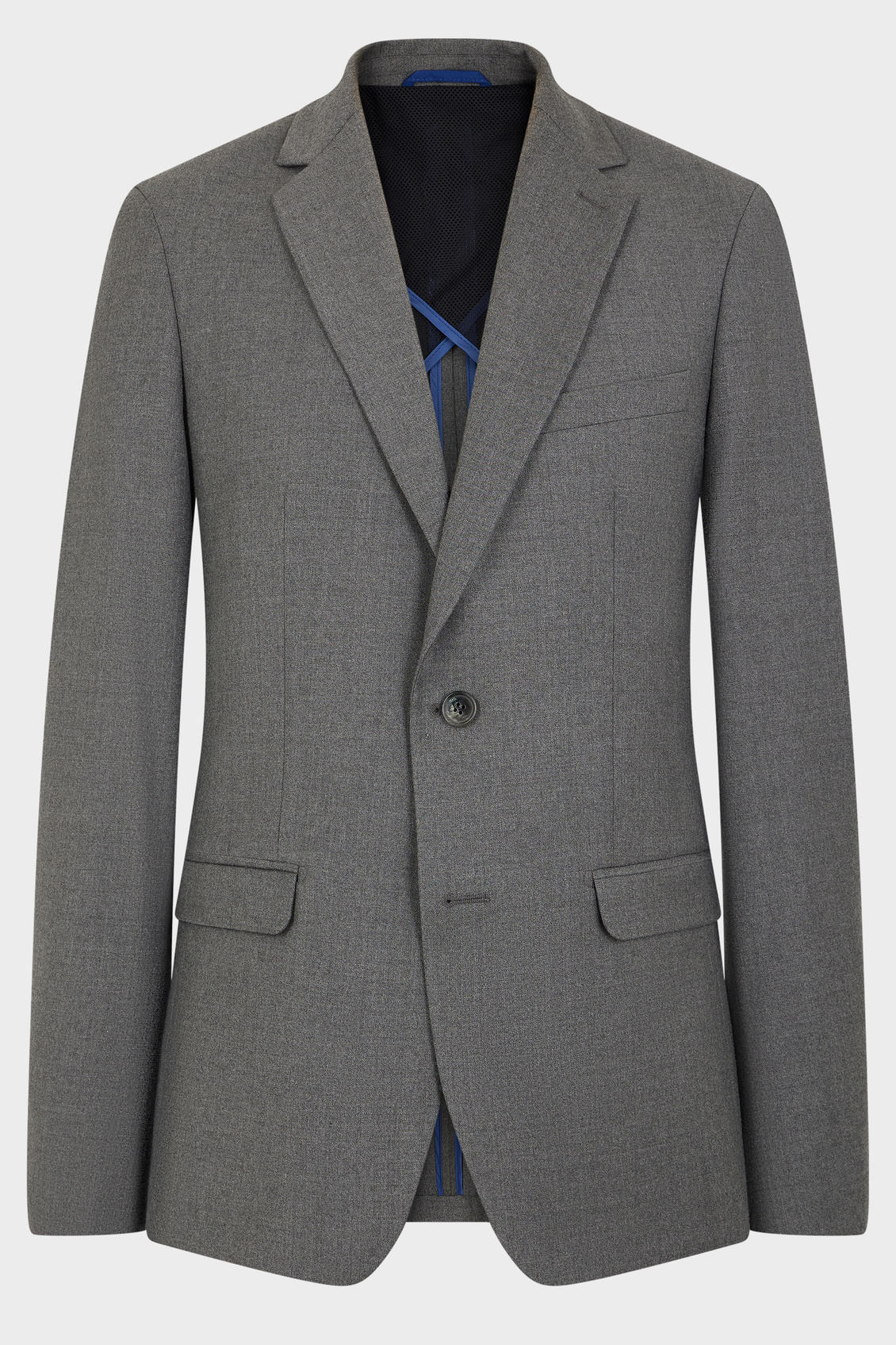 Veste coordonnable Regular en laine mélangée unie grise