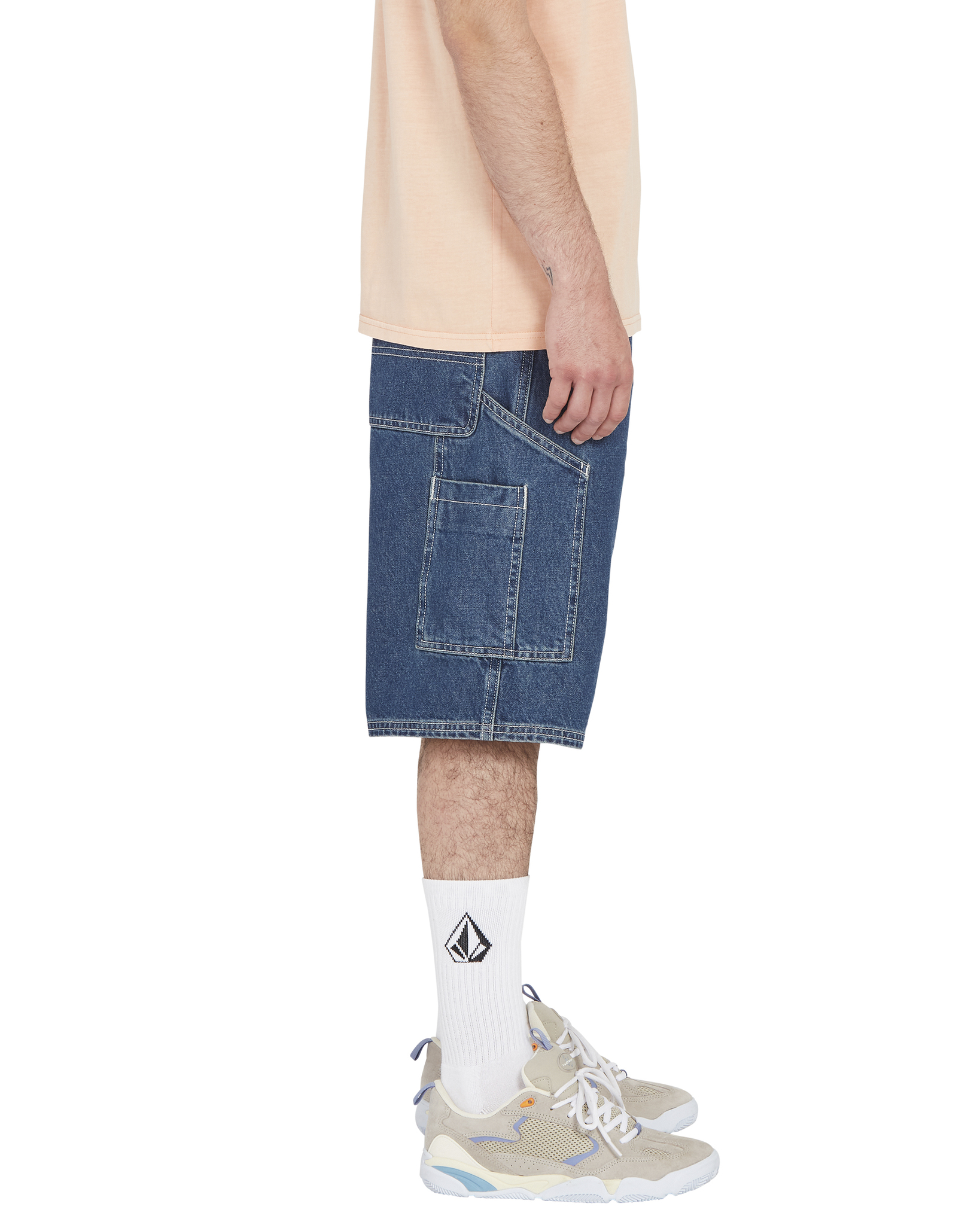 Volcom Labored Denim Utility Short Light Acid Black