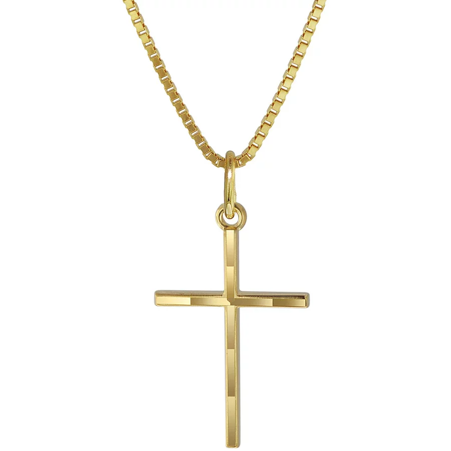 trendor Kreuz-Anhänger Gold 333 mit goldplattierter Kette gold