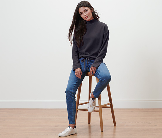 Sweatshirt mit Stehkragen