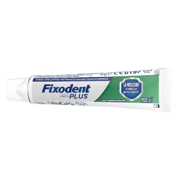 Fixodent Pro Plus Creme Adesivo Antibacteriano Premium para Próteses Dentárias 57g