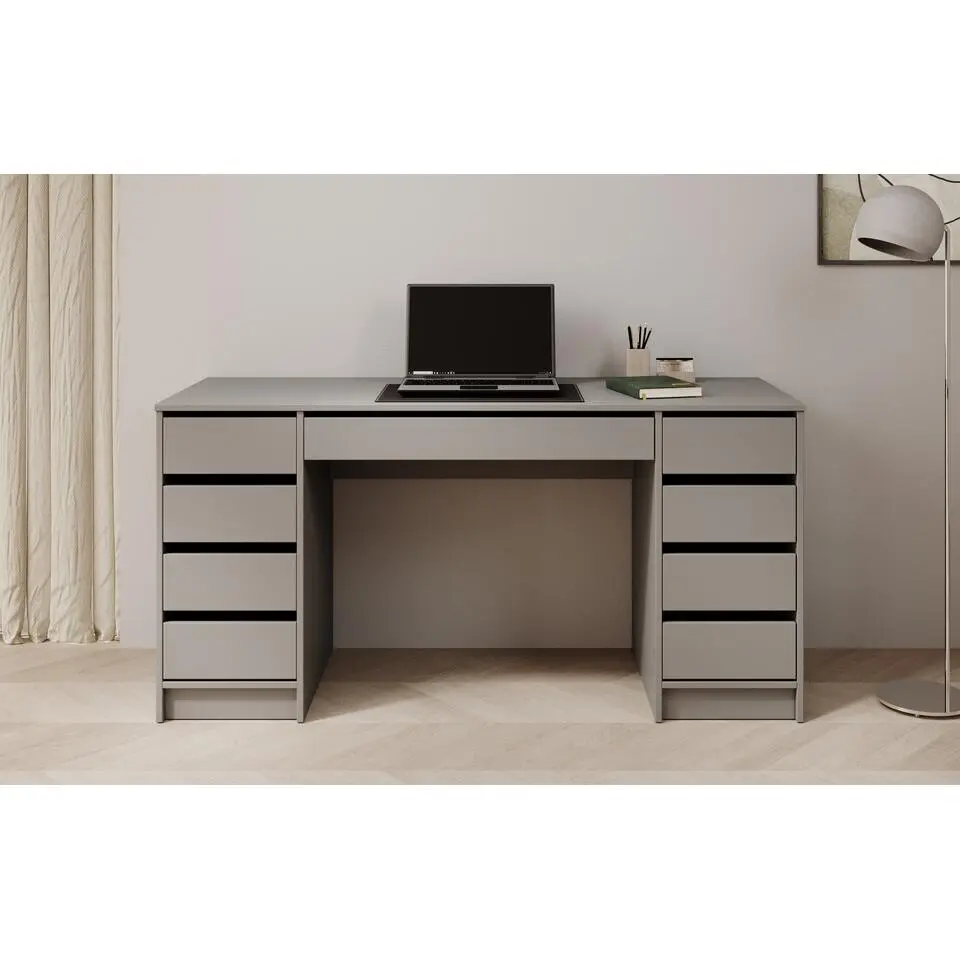 Meubella - Bureau Avio 2 - Antraciet - 154 cm