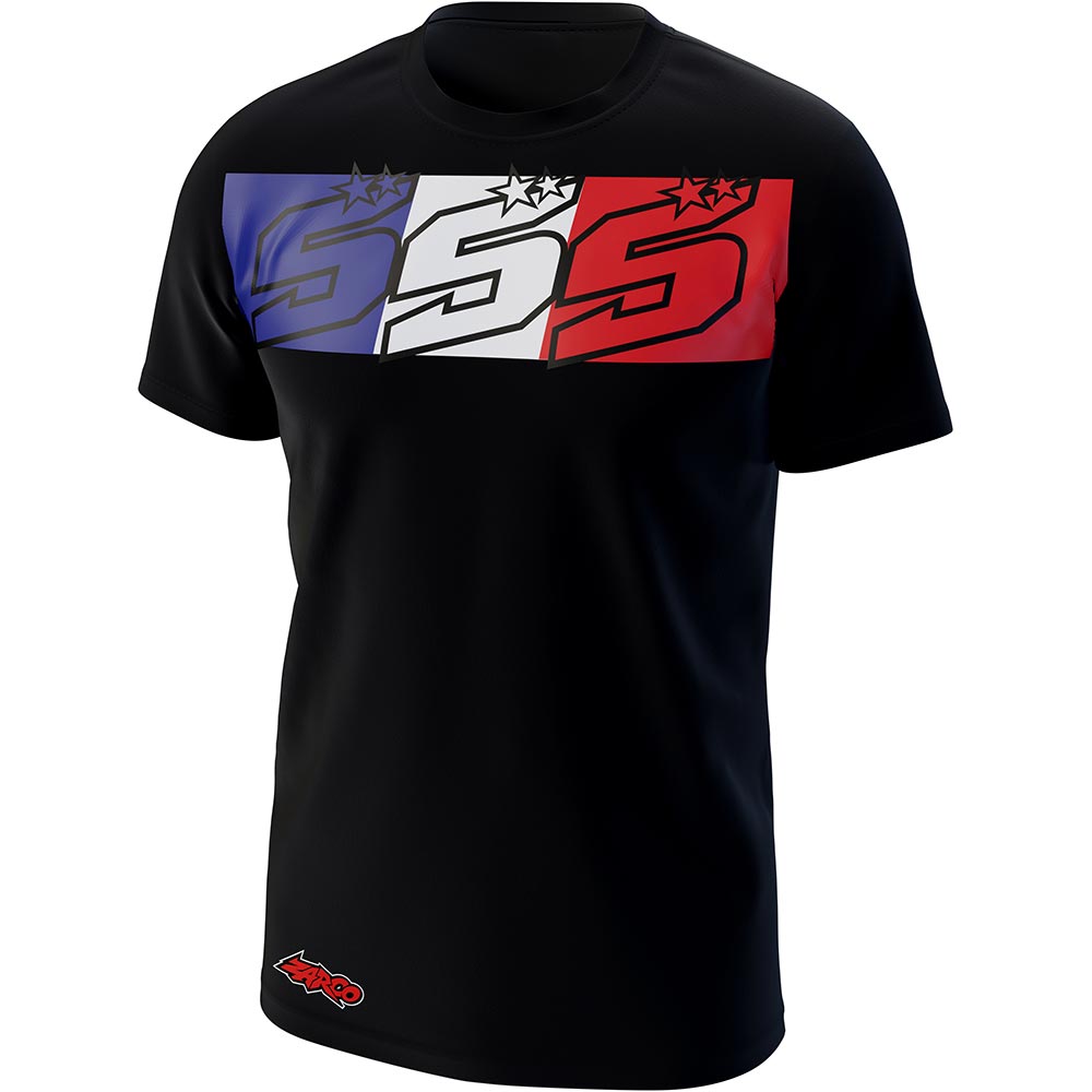 Ixon - T-shirt Johann Zarco 24 N°1 Noir / Bleu / Blanc / Rouge