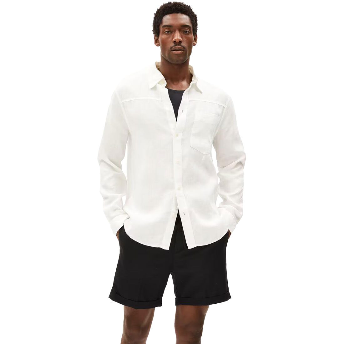Armedangels Maalgaano Pure Lino Hemd Herren weiss