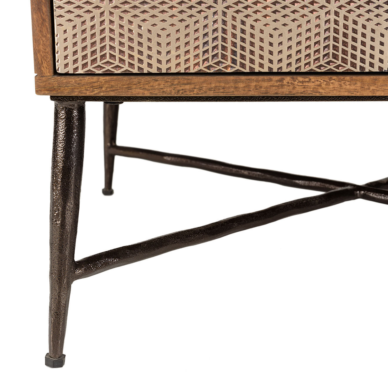 Macabane Table basse en bois de manguier 2 tiroirs Alix marron - 128x65x46 cm