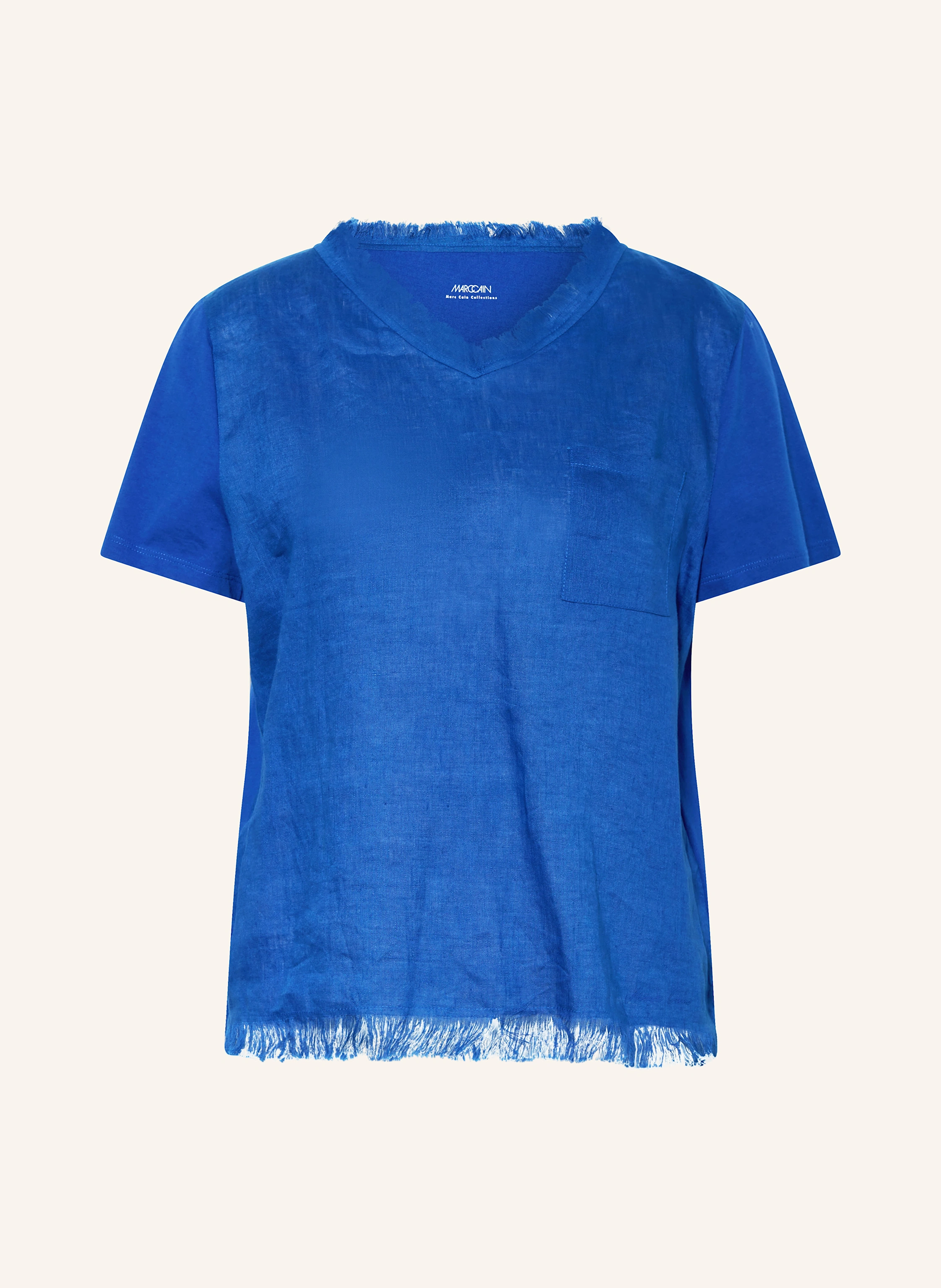 MARC CAIN Blusenshirt im Materialmix mit Leinen
