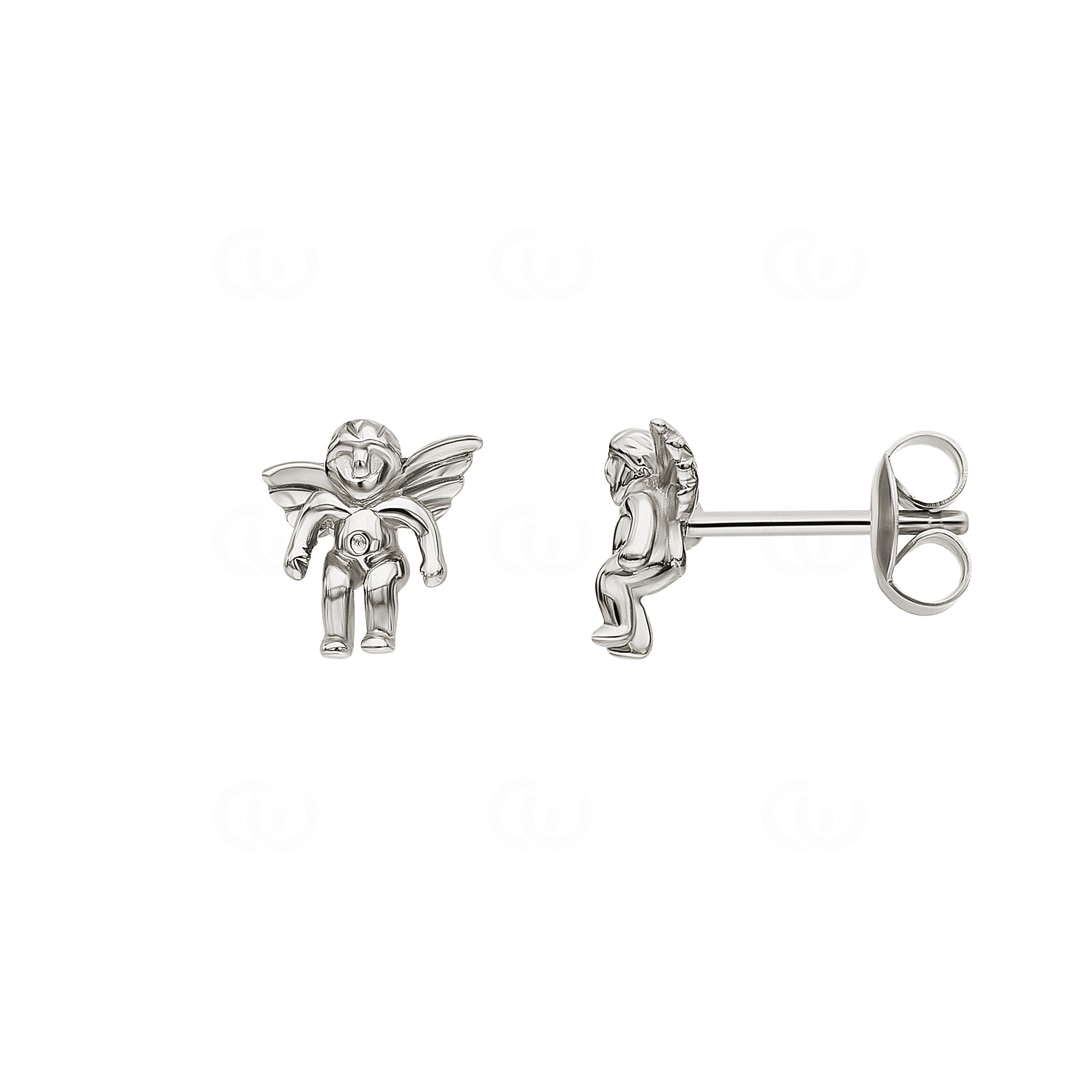 Ohrstecker 750/18 K Weissgold Schutzengel