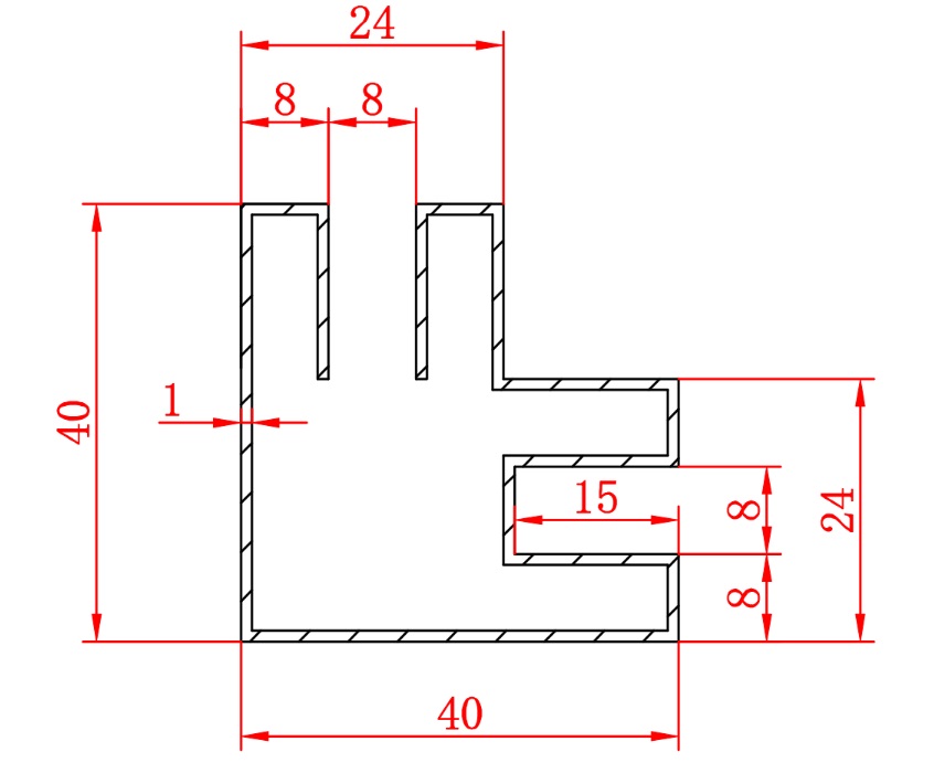 Saniclear Redro zijwand 30x200cm 8mm anti-kalk verouderd messing