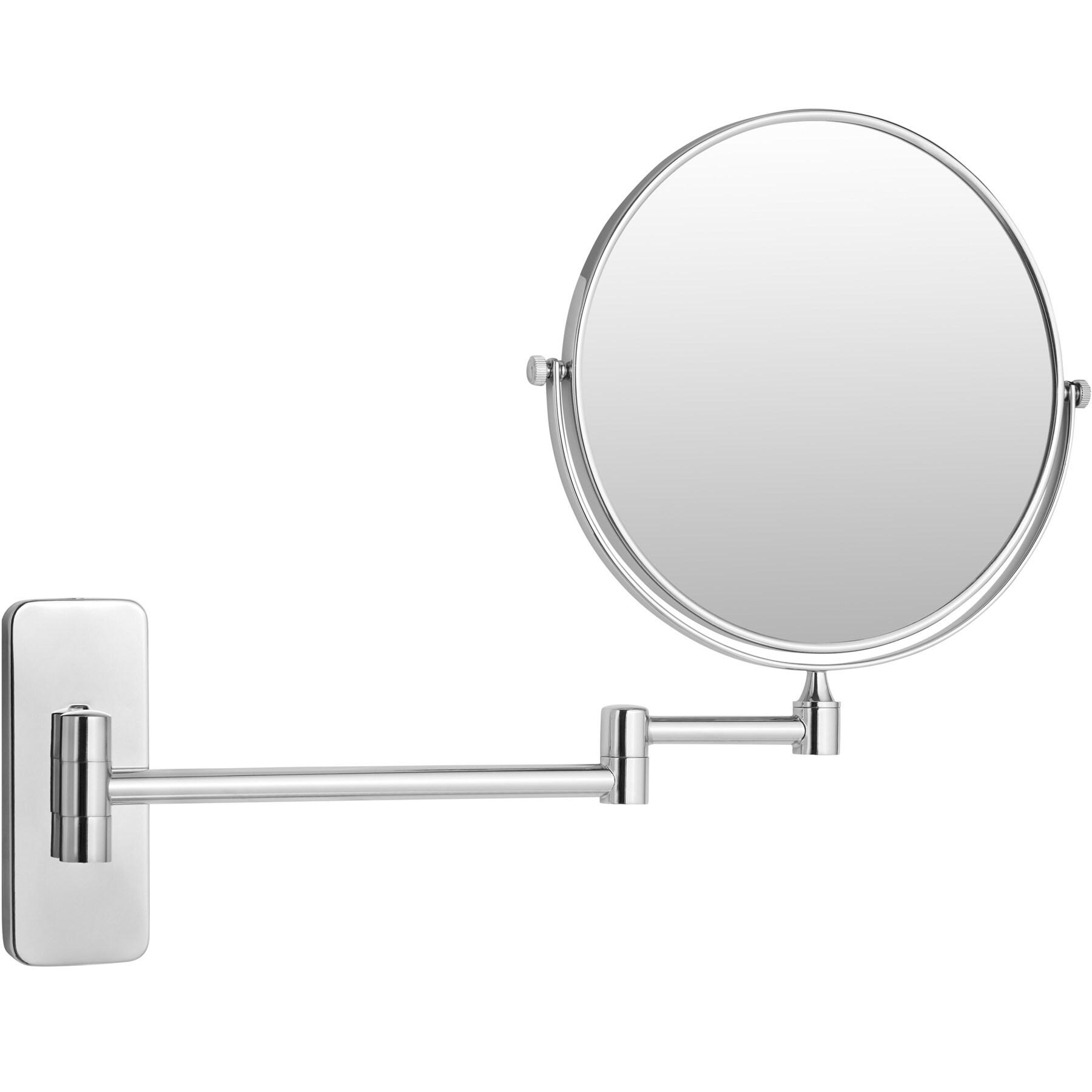 tectake® Kosmetikspiegel, rund, doppelseitig, 360° neig- und drehbar, Wandmontage