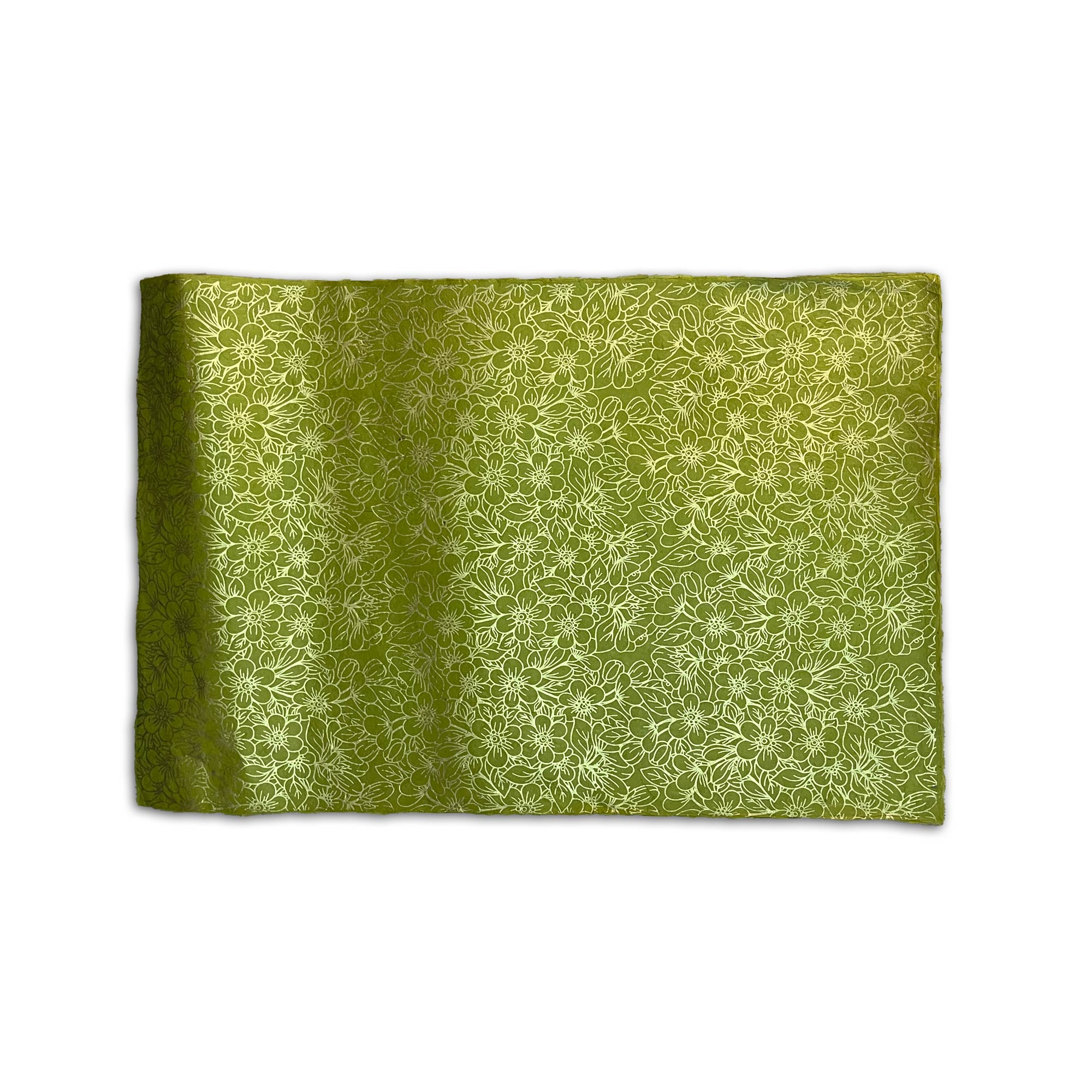 Geschenkpapier 'Floral', grün, gold, L 76 cm, B 51 cm günstig bestellen