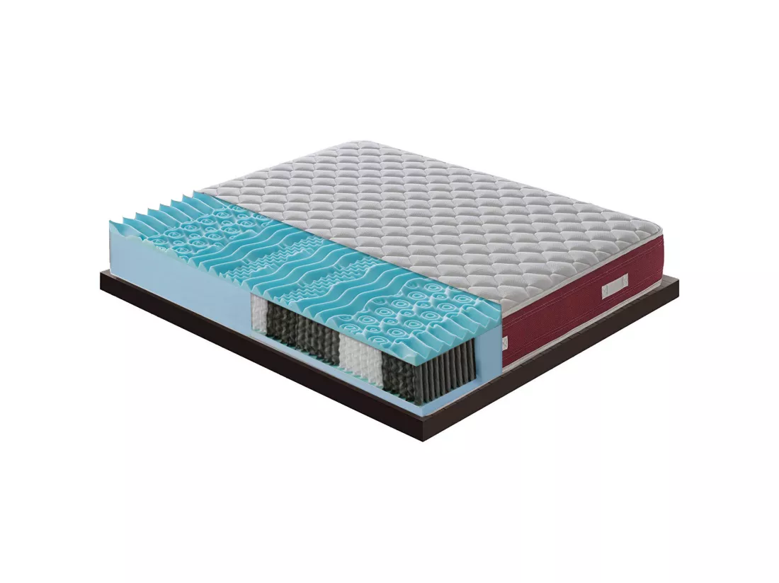 Matelas à ressorts ensachés et mousse mémoire - 9 zones différentes 140x200 cm