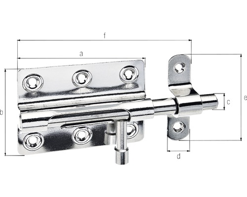 Grendelslot 122x59mm, roestvrij staal