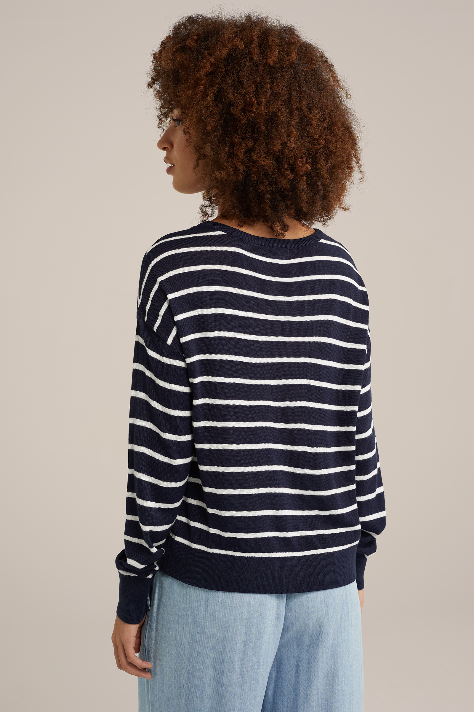 trui met dessin WE Fashion Donkerblauw