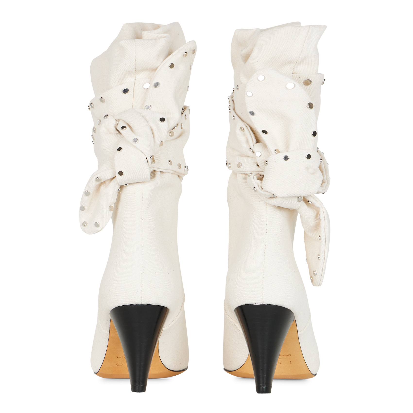 NORIRTWDN - Bottines pointues en coton | Blanc