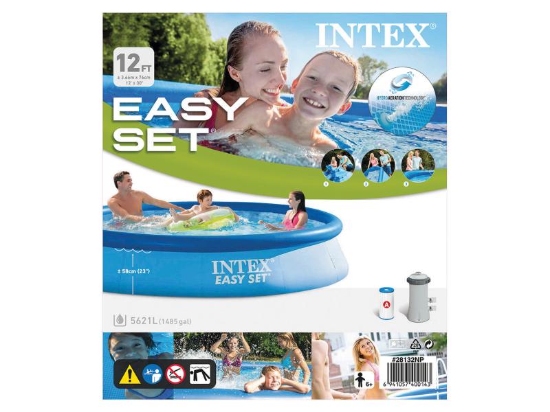 Intex Pool Easy Set 366 x 76 cm Pool mit aufblasbarem Rand