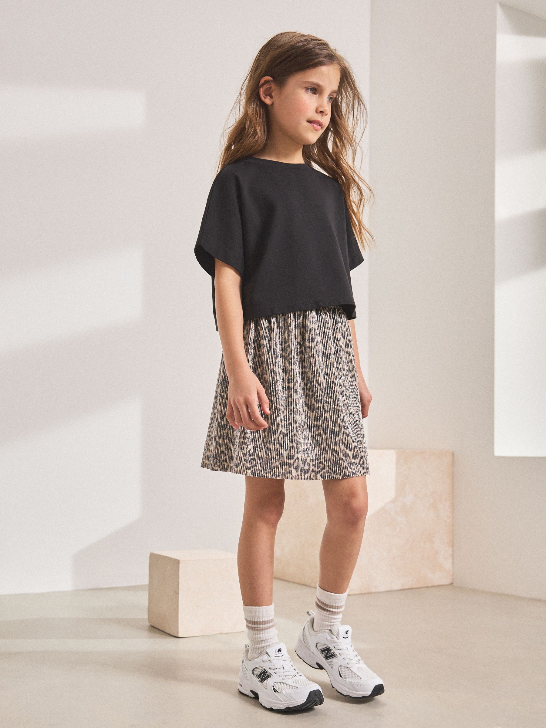 Glinsterende dierenprint - Rok met elastische taille (3-16jr)