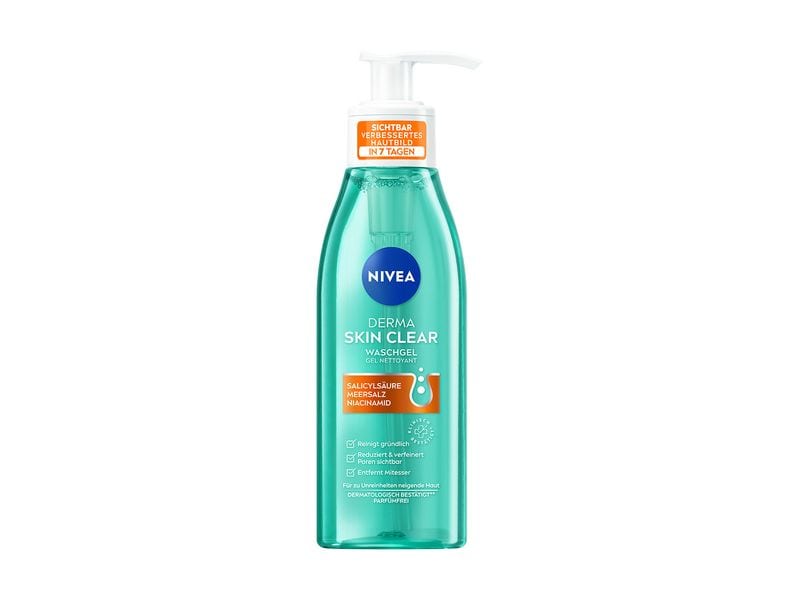 NIVEA Reinigungsgel Derma Skin Clear 150 ml Waschgel für zu Unreinheiten neigender Haut reinigt gründlich